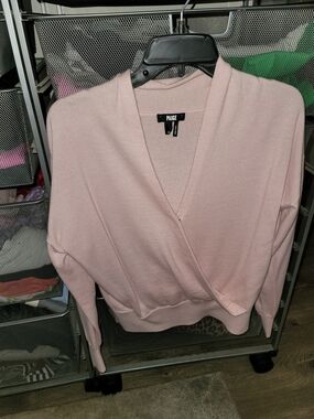 PAIGE Blush Pink V-Neck Wrap Sweater